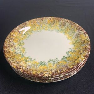 Vintage MCM Vernon-ware Spongeware Plates HAWAIIAN CORAL by Metlox